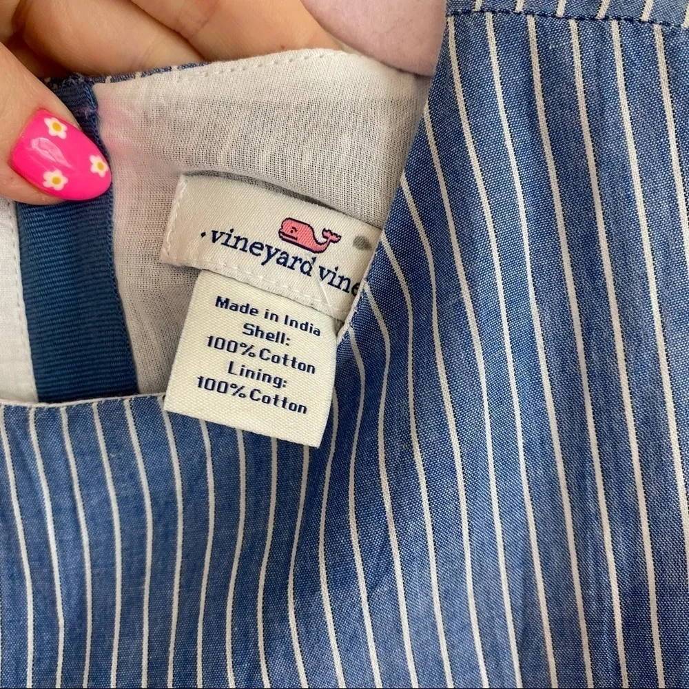 Vineyard Vines Yarn Dye Stripe Shift Dress Yacht Blue